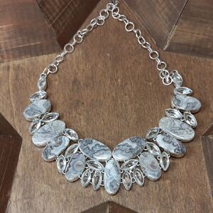 Elegant Silver and Gray Necklace